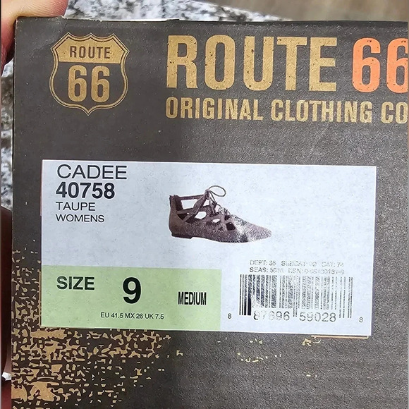 ROUTE 66 Black Pointed Toe Lace-up Flats Sz 9M - Picture 5 of 5